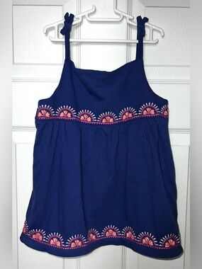 Carter’s Tank Top Embroidered Blue/Pink/Orange Lightweight Girls Size 8